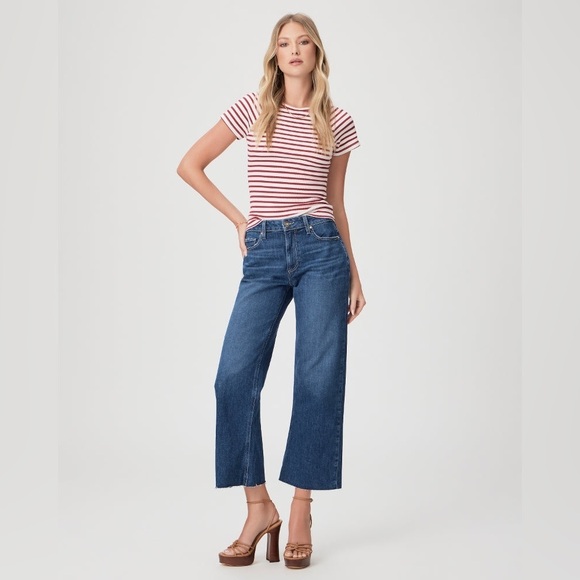 PAIGE Denim - Paige Designer Blue Denim Leenah Ankle High Rise Jeans Women’s Size 32